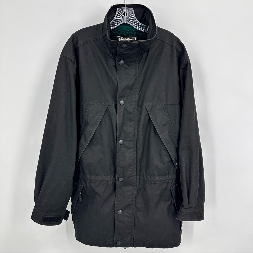 Eddie Bauer Vintage Parka Wool Blend Black Size M